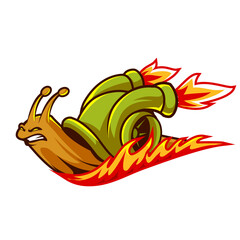Snail with turbos speed logo