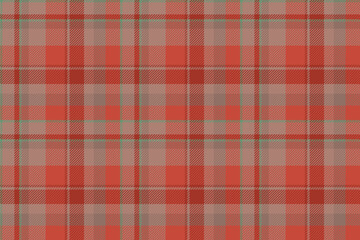 Plaid background, check seamless pattern in red. Vector fabric texture for textile print, wrapping paper, gift card or wallpaper.