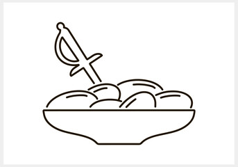 Olive clipart. Plate with fruit isolated. Sketch Vector stock illustration. EPS 10