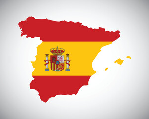 Spain flag map vector design