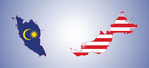 Malaysia flag map vector design