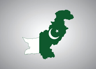 Pakistani flag map vector design 