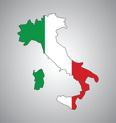 Italy flag map vector design