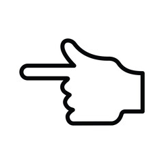 pointing finger, index finger, hand icon, black, vector illustration
