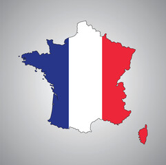 France flag map vector design