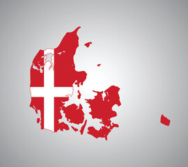 Denmark flag map vector design