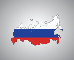 Russian flag map vector design