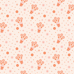 Summer plants floral pattern. Can be printed on any material: package, merch, fabric, home.