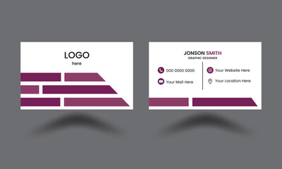 Modern double-sided creative and clean business card template. Business card for business and personal use. horizontal simple clean design. Print ready.