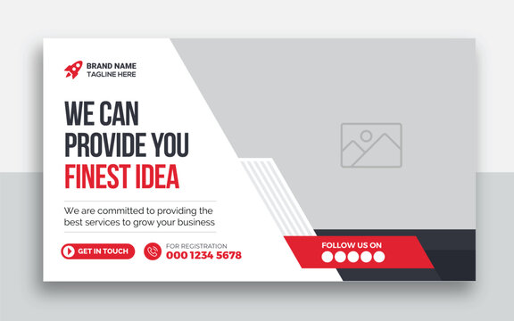 Business youtube thumbnail and web banner template
