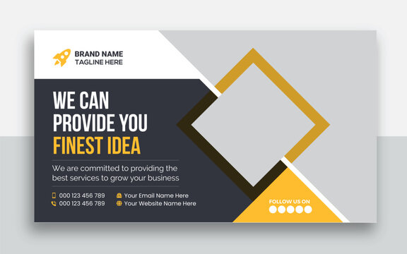 Business youtube thumbnail and web banner template
