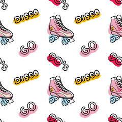 Abstract seamless pattern in 90s style vector