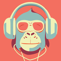 Mono escuchando musica