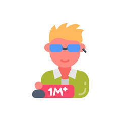 Male Influencer icon in vector. Illustration
