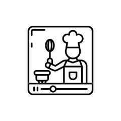 Cooking Vlog icon in vector. Illustration