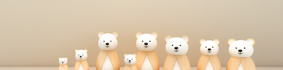 Obraz premium かわいいシロクマのアイコン（横長）3D