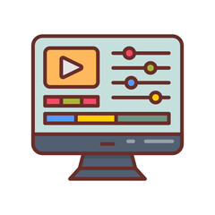 Video Editing icon in vector. Illustration