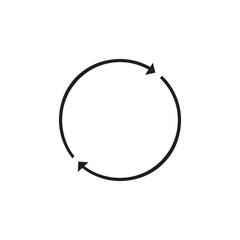 Different circular arrows of black color, different thickness. Arrow recycles icon.