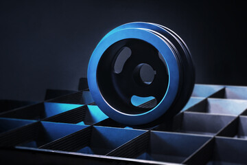 a new pulley for a car on an engine made on a multi-manual CNC machine