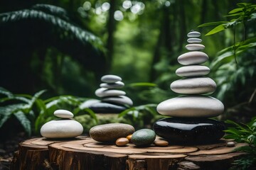 zen stones and bamboo