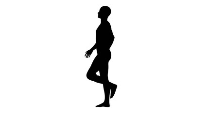 Fototapeta na wymiar Silhouette of a beautiful young athletic man walking, transparent background. 3d illustration (rendering).