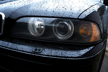 not new car headlights and taillights black car
