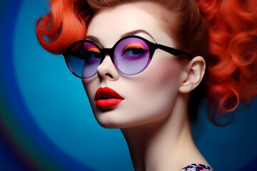 Naklejka premium Frau mit Brille - Portrait - Brillenmodel