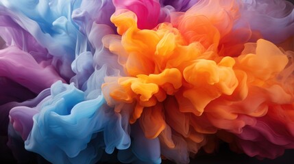 Smoke of bright rainbow colors banner wallpaper background