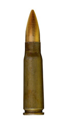  ak-47 bullet , 7,62x39 caliber on transparent background - obrazy, fototapety, plakaty