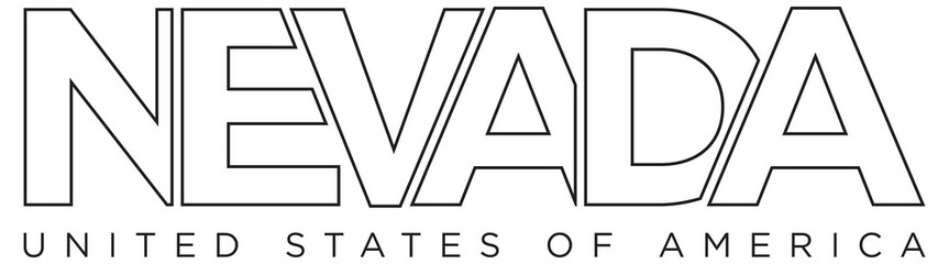 Nevada, USA typography slogan design. America logo with graphic city lettering for print and web.