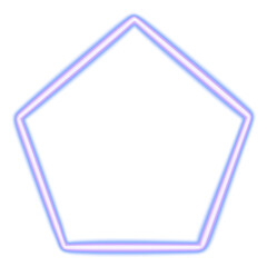 pentagon glowing desktop icon, neon pentagon sticker, neon figure, glowing figure, neon geometrical figures 