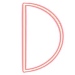 geometric semicircle glowing desktop icon, neon geometric semicircle sticker, neon figure, glowing figure, neon geometrical figures 