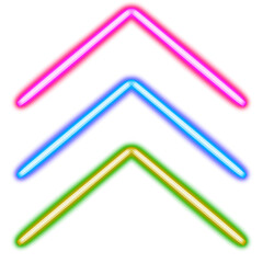 neon abstract arrows glowing desktop icon, neon sticker, neon figure, glowing figure, neon geometrical figures 
