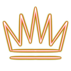 Neon Crown png. glowing desktop icon, neon sticker, neon figure, glowing figure, neon geometrical figures 