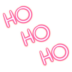 ho ho ho. Christmas png glowing desktop icon, neon sticker, neon figure, glowing figure, neon geometrical figures 