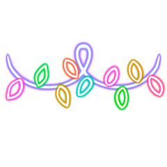 holiday garland glowing desktop icon png Christmas garland neon sticker, estive garland neon figure, glowing figure, neon geometrical figures 
