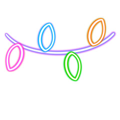 holiday garland glowing desktop icon png Christmas garland neon sticker, estive garland neon figure, glowing figure, neon geometrical figures 