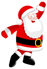 Santa Claus dancing and jumping