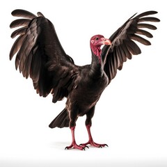 Turkey vulture bird isolated on white background.