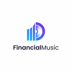 This modern logo, a combination of growth graphics and vinyl, is very suitable for use as a financial music logo.