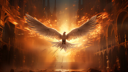 Holy spirit concept illustration, can't believe how beautiful this is, masterpiece, 3d, digital painting, ultra high detail, concept art, creativity