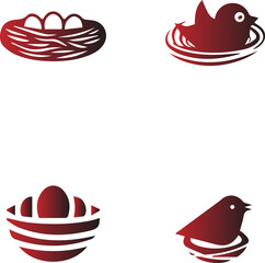 set of red and white cupcakes