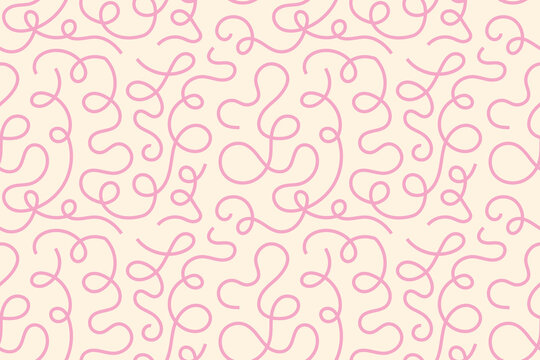 Naive cute squiggle seamless pattern. Creative abstract doodle style drawing print for children. trendy design with basic shapes. Creative minimalist style art symbol collection of scribbles