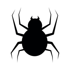 Black Spider Silhoette Illustration for Halloween Element Decoration Vector Illustration