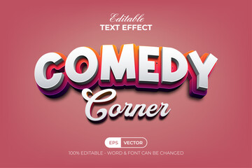 3D Curved Text Effect Comedy Style. Editable Text Effect.