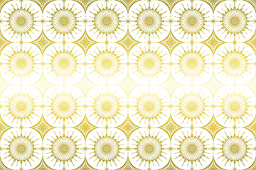 ダマスク柄 金色 シームレスパターン