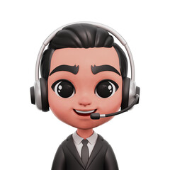 Customer Service 3D Avatar Transparent Background