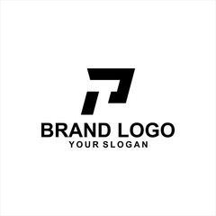 letter P black abstract logo vector
