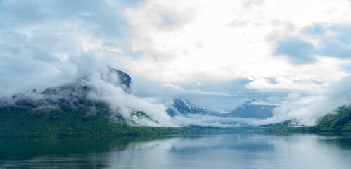 Beautiful landscape of the romsdals  fjord - 657081656