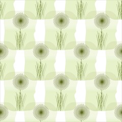 seamless pattern with flowers, dandelions, vector shapes, botanical pattern, print for bed linen, textile, tulle, curtains, fabric, clothing, packaging, wallpaper